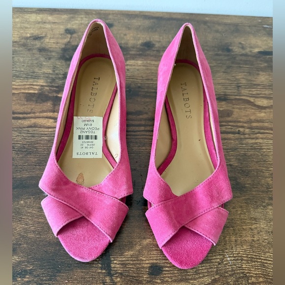 Talbots Tegan Open Toe Wedge - Peony Pink - Women’s Size 6.5 - Picture 1 of 12